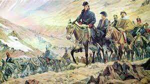 El cruce de los Andes hacia Chile.