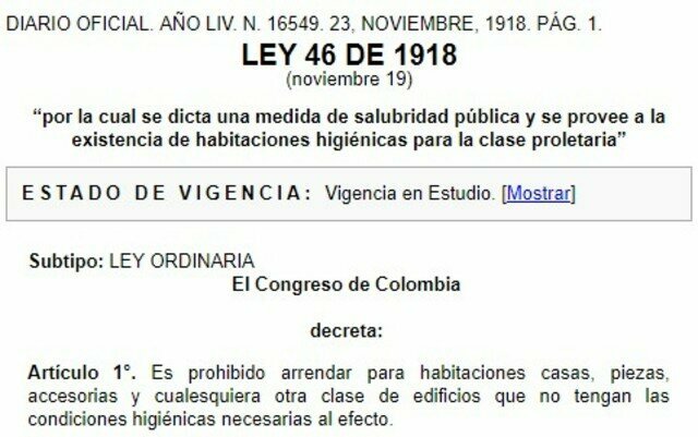 LEY 46 DE 1918