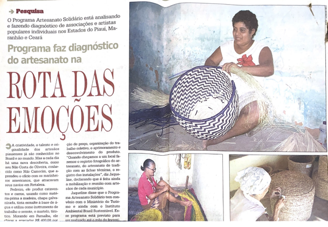 Matéria Programa faz diagnóstico do artesanato na rota das emoções
