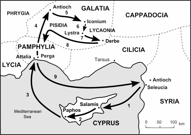 First Missionary Journey Map