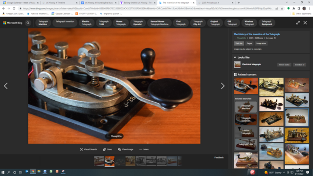The invention of the telegraph