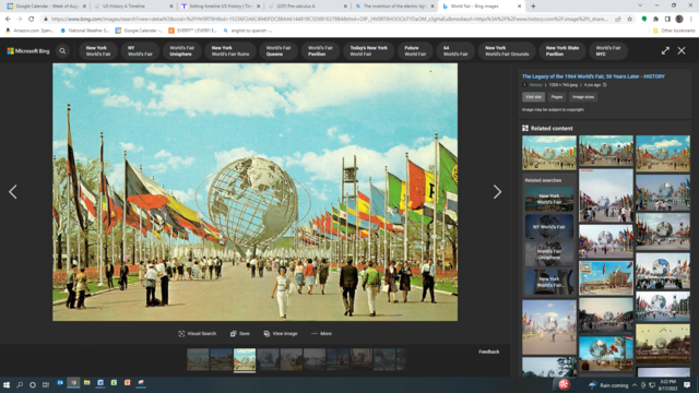 The invention of the electric light, the telephone, and the airplane