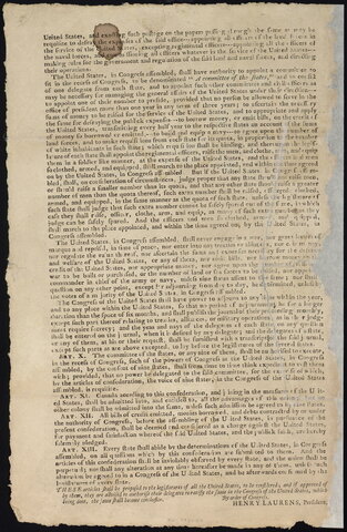 Articles of Confederation created