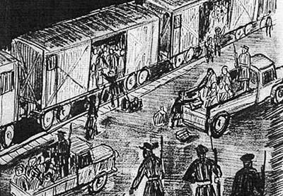 The Lithuanians Are Put Onto a Train