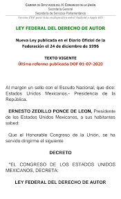 Ley Federal de Derechos de Autor (1996 - Vigente)