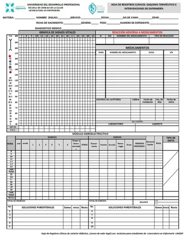 Hoja de Salud de la  Enfermera