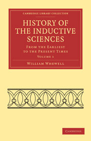 "History of the Inductive Sciences, from the Earliest to the Present Time, 3rd edition, in two volumes; Is published