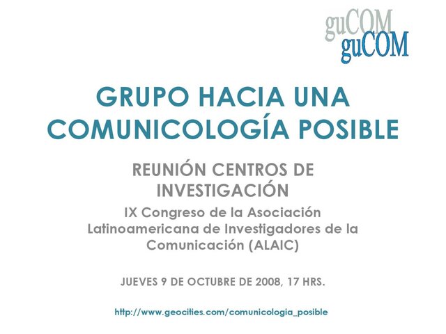GUCOM profundiza en la definición de Comunicología