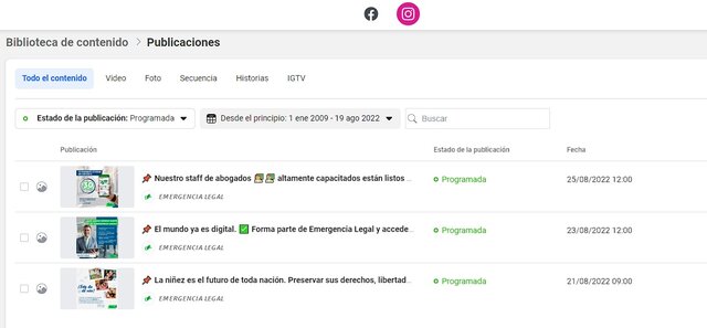 Programación de posts