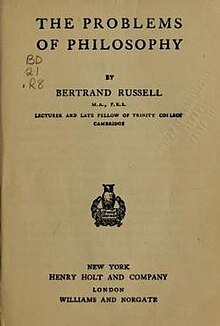 1912 - Russell delves into the realm of philosophy.