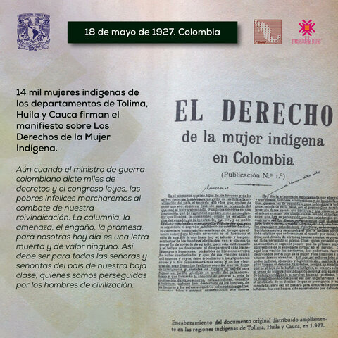 Manifiesto de Mujeres Indigenas. Colombia