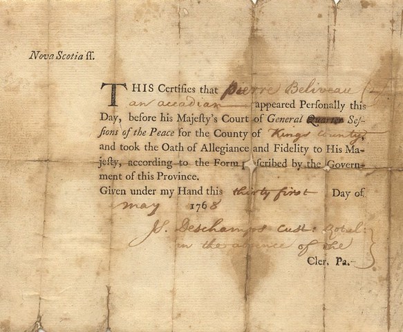 Acadians again asked to sign an oath of allegiance.