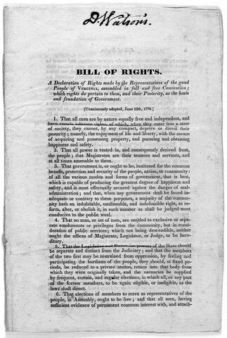 Bill of rights adopted