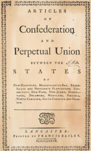 Articles of Confederation is created