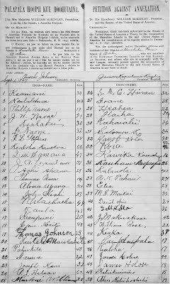 The petition against the annexation of Hawaii