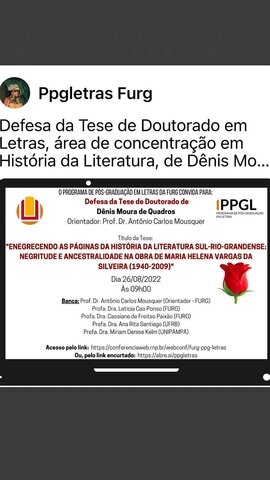 TESE:  Enegrecendo as páginas da história da literatura sul-rio-grandense: Dororidade e ancestralidade na obra de Maria Helena Vargas da Silveira