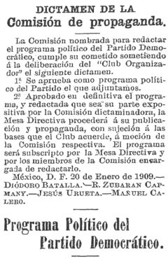 Manifiesto Político del Partido Democrático