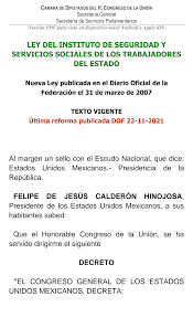 Actual Ley del ISSSTE