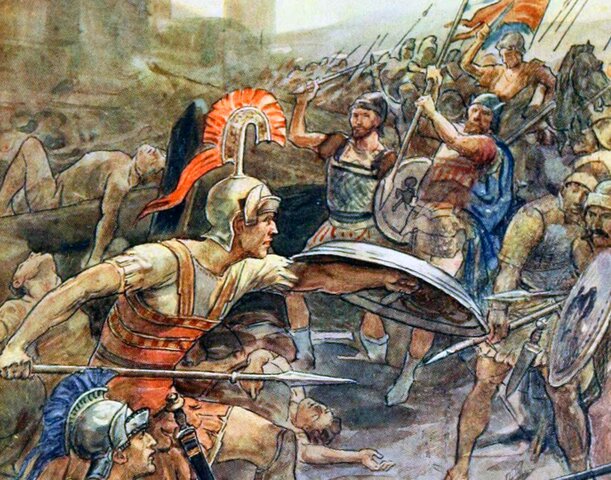 Batalla campal entre Griegos y Tebas