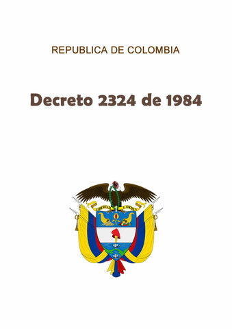 Decreto No. 2324 de 1984