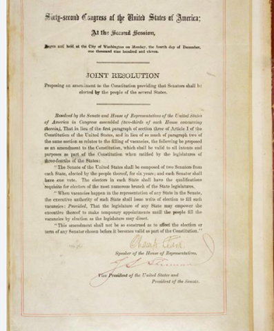 The 17th Amendment is Passed