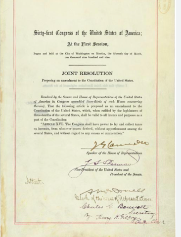 The 16th Amendment is Passed