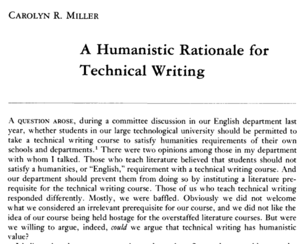 Humanistic rationale for technical writing (socio-cultural context)