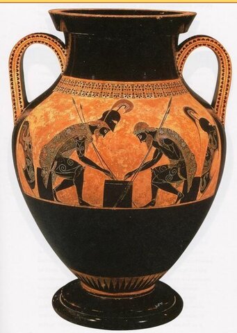 Achille et Ajax jouant aux dés, Amphore d'Exékias