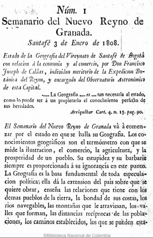 Primer Semanario del Nuevo Reino de Granada