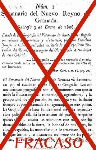 Fracaso del Semanario del Nuevo Reino de Granada