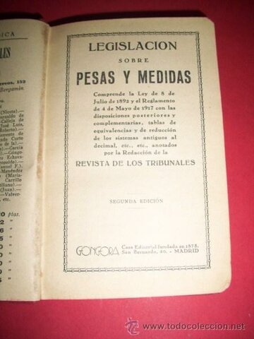 Ley sobre pesas y medidas