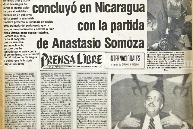 Dictadura Nicaragua: Familia Somoza (1934-1979)