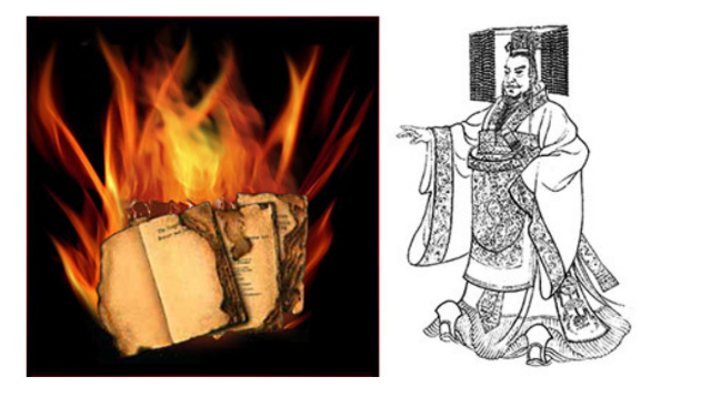 Qin Zheng burns books