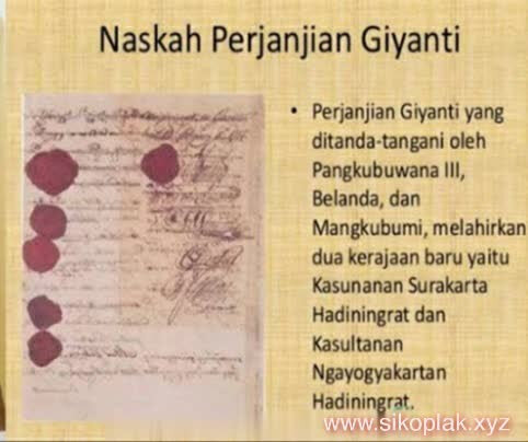 Perjanjian Giyanti Dan Pembagian Bumi Mataram