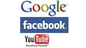 aparición y desarrollo de Facebook, Google, YouTube