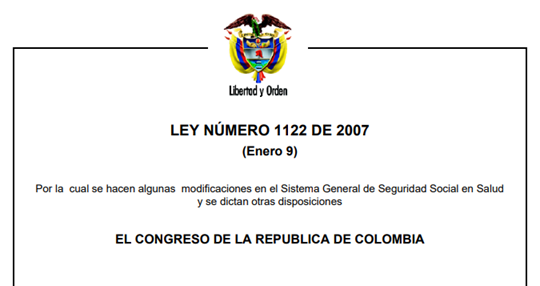 LEY 1122 DE 2007