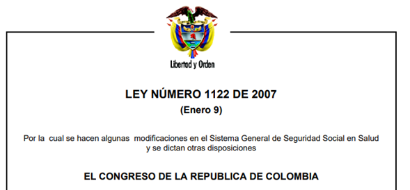 LEY 1122 DE 2007