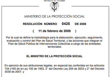RESOLUCIÓN 0425 DE 2008
