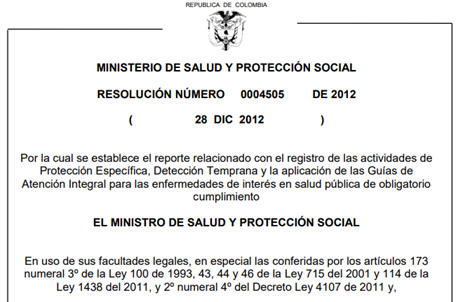 RESOLUCIÓN 4505 DE 2012