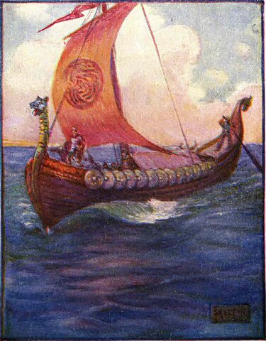 Beowulf crosses the seas.