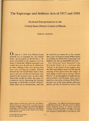 Espionage and Sedition Act