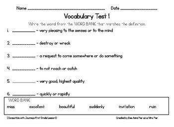 First Vocabulary Test