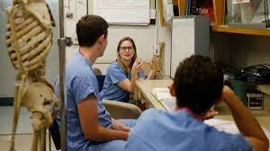 Medical students learning