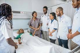 Medical students learning