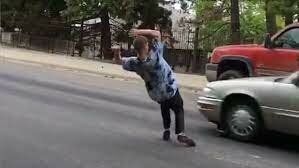 Almost getting hit by a car