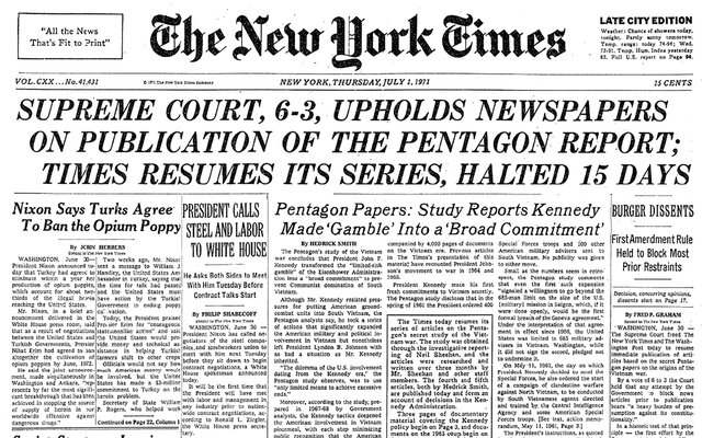 New York Times Company v. United States