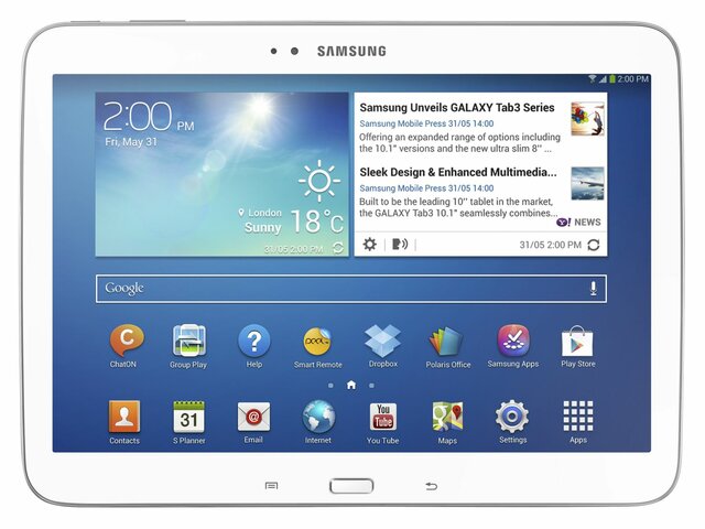 Using a Samsung Galaxy tablet 3