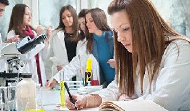 Medical students learning