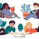 Different young people reading together illustrated 52683 24586