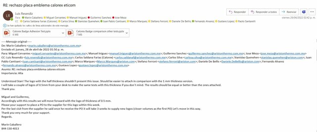 Request of material less thickness